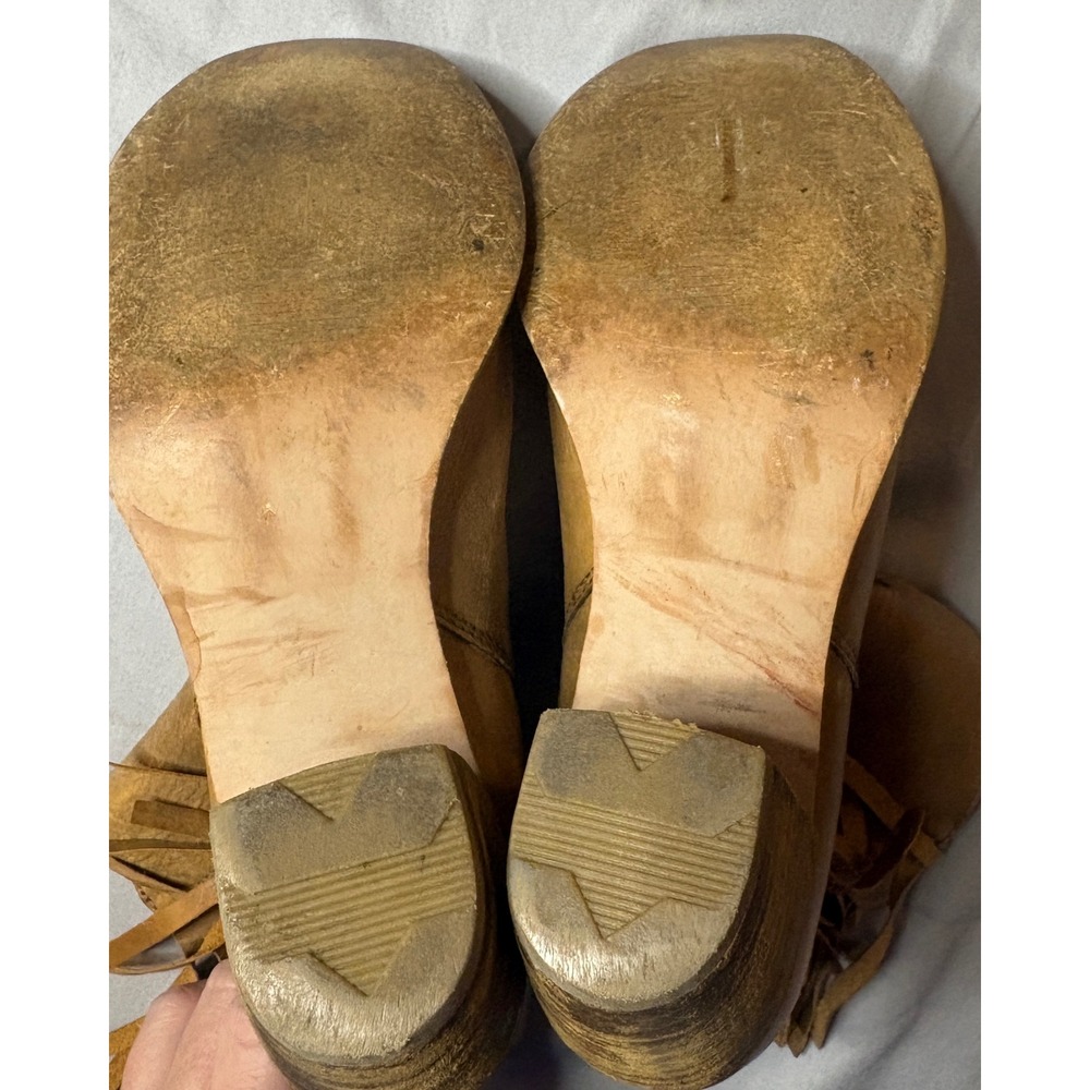 Diba Real Deal Tan Leather Fringe Western Ankle Boots Brown Size 7 - Picture 4 of 7